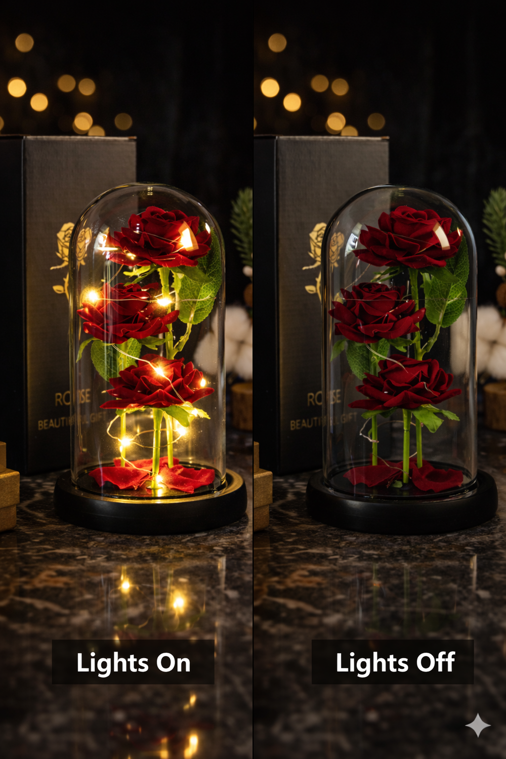 Forever Rose Glass Dome