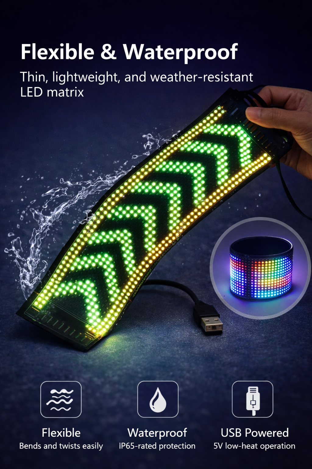 Bluetooth LED Pixel Car Sign