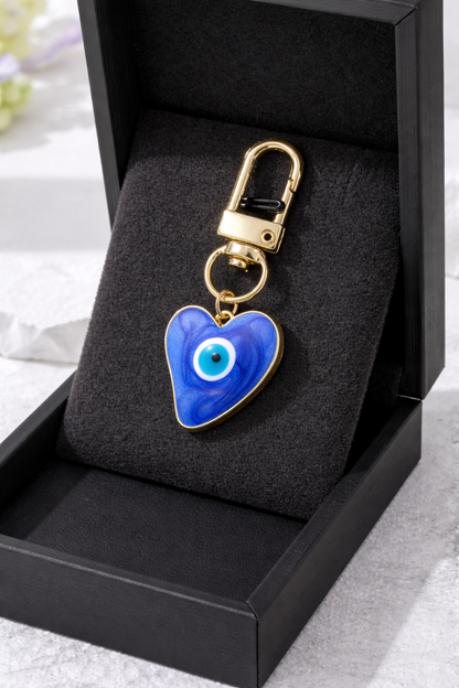 Evil Eye Heart Keychain