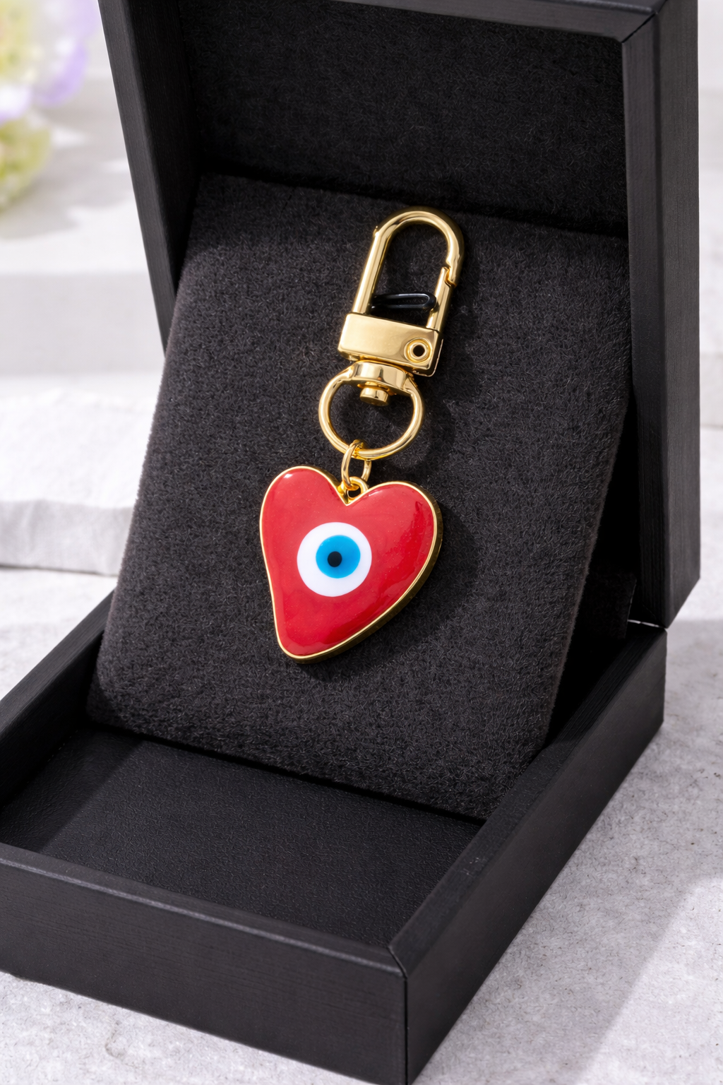 Evil Eye Heart Keychain