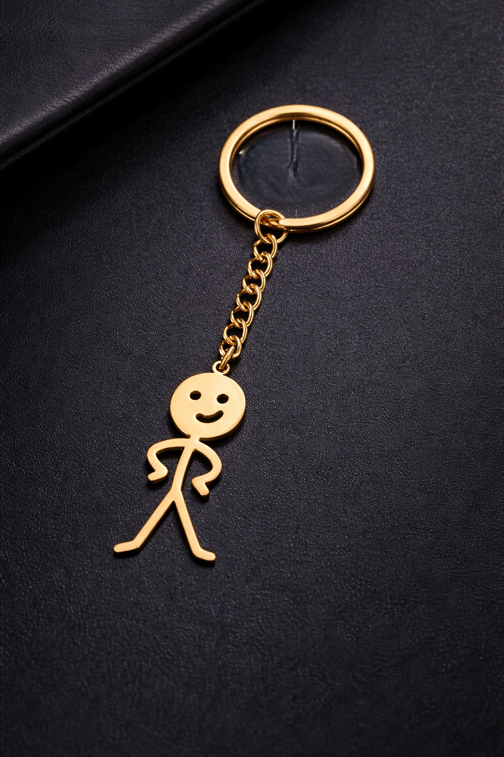 Funny Stickman Gold Keychain