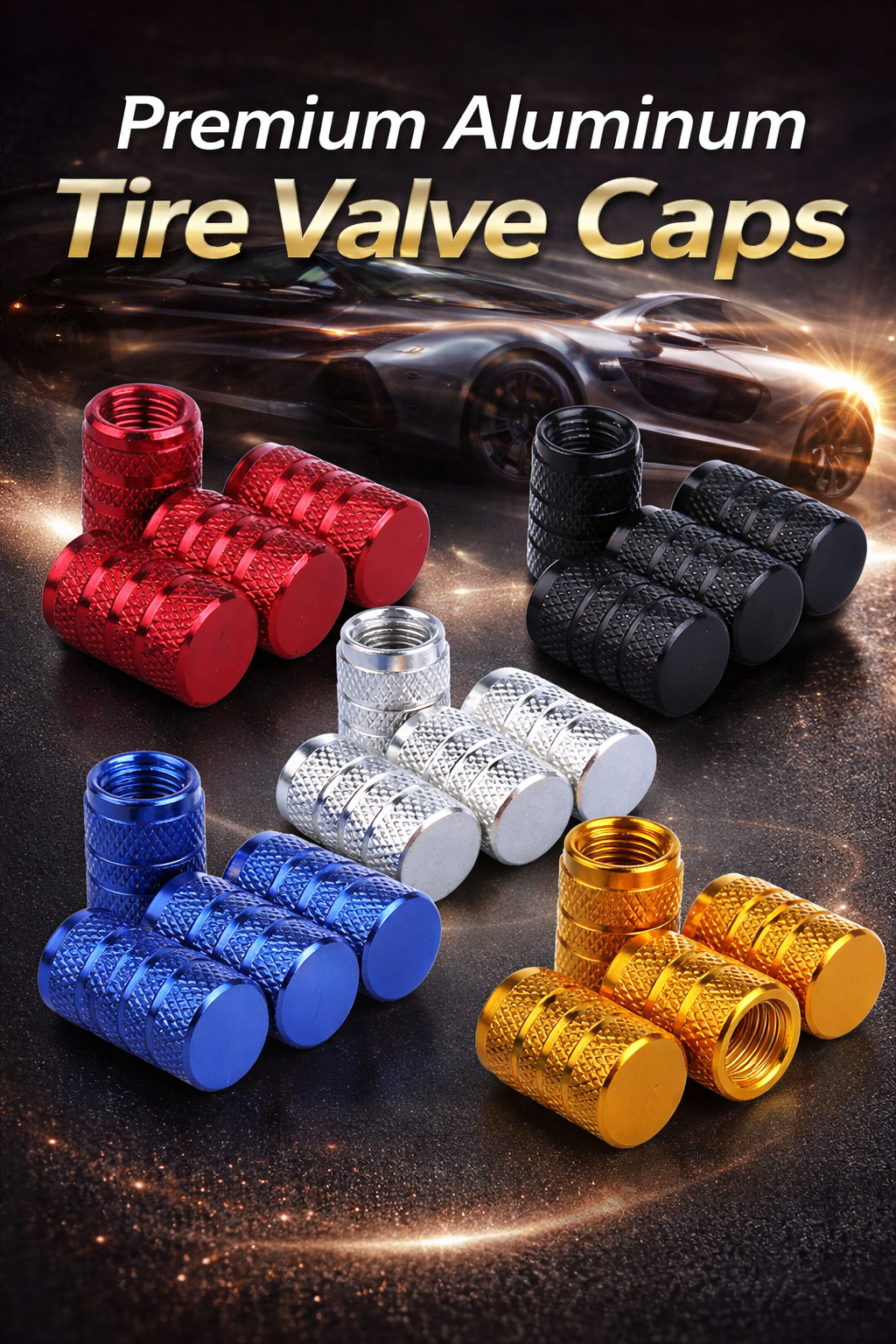 High-Performance Car Tire Valve Stem Caps (4PCS)