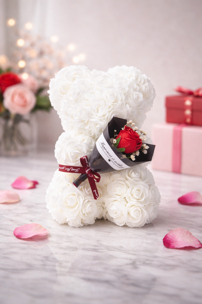 Rose Teddy Bear with Bouquet