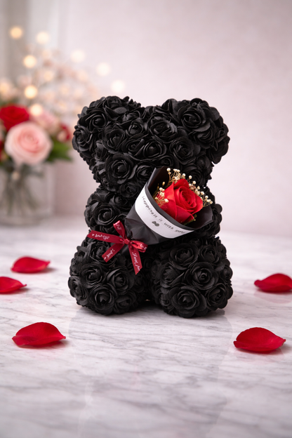 Rose Teddy Bear with Bouquet