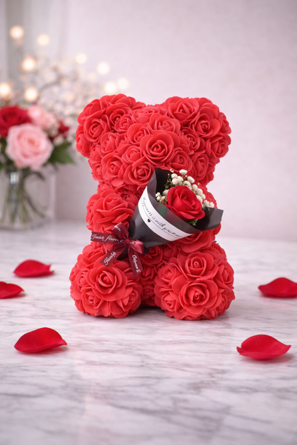 Rose Teddy Bear with Bouquet