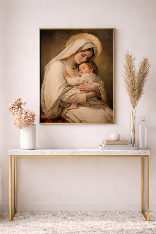 Vintage Virgin Mary & Jesus Wall Art