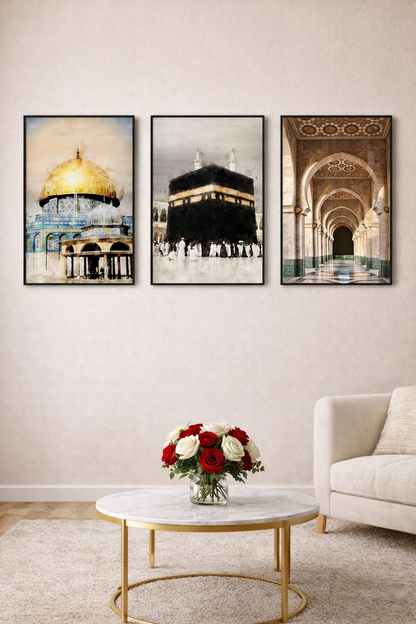 Elegance 3-Piece Islamic Wall Art Set