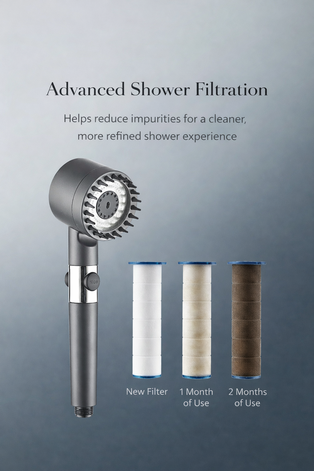High-Pressure Shower Head with Filter & Massage Function