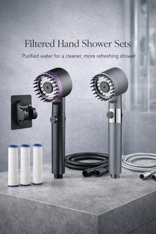 High-Pressure Shower Head with Filter & Massage Function