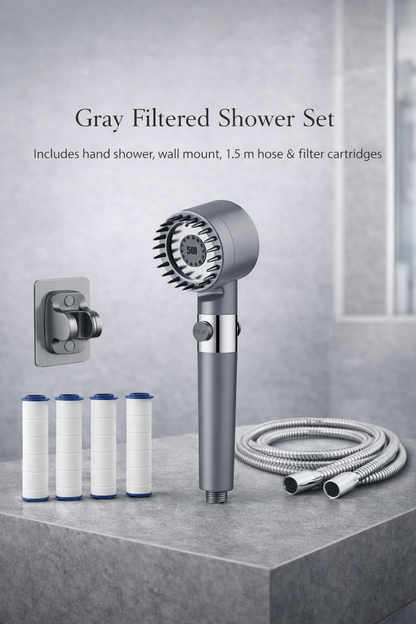 High-Pressure Shower Head with Filter & Massage Function
