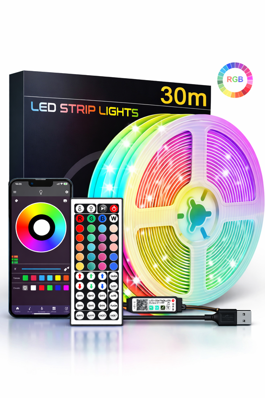 30M RGB LED Strip Lights with APP Control