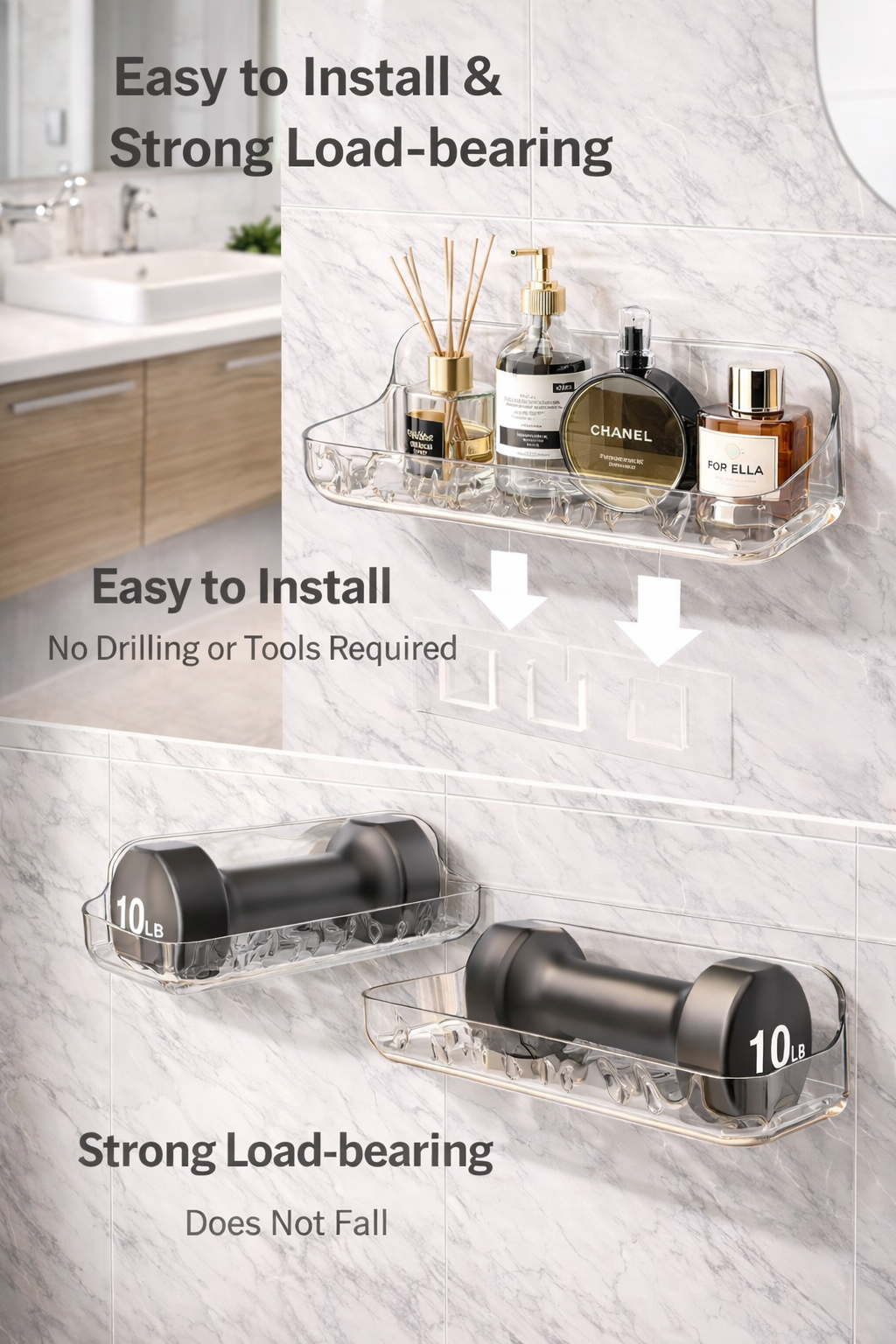 Elegant Multi-Purpose Wall-Mounted Shelf