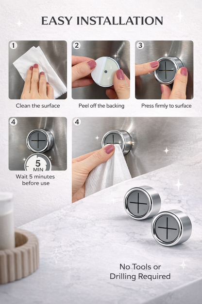 Self-Adhesive Towel & Cloth Holder (4PCS)