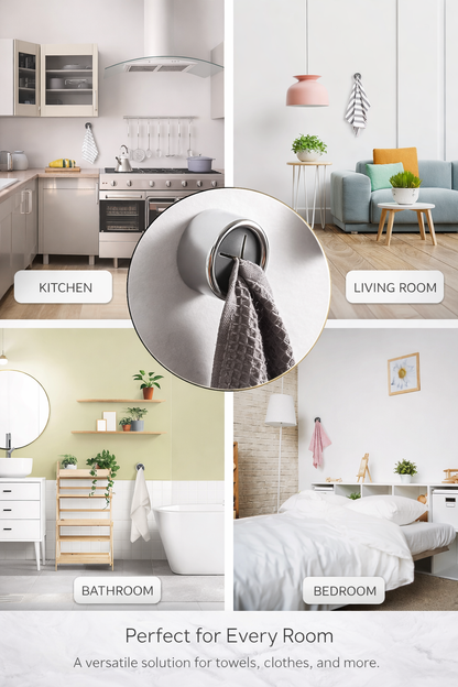 Self-Adhesive Towel & Cloth Holder (4PCS)