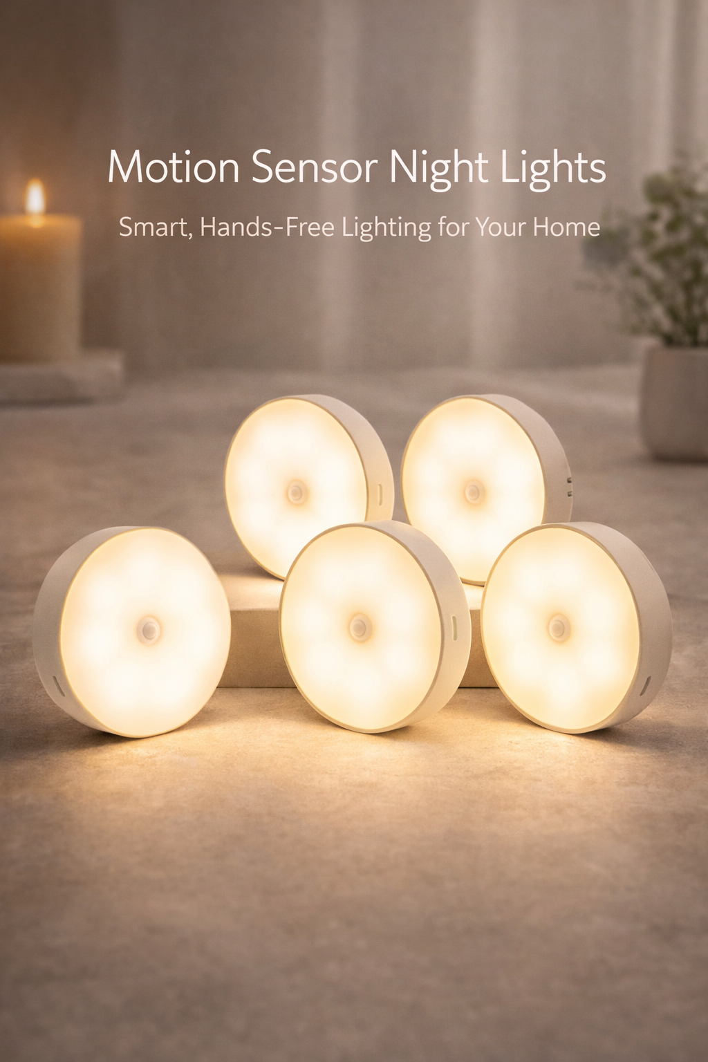 5 Motion Sensor LED Warm Light