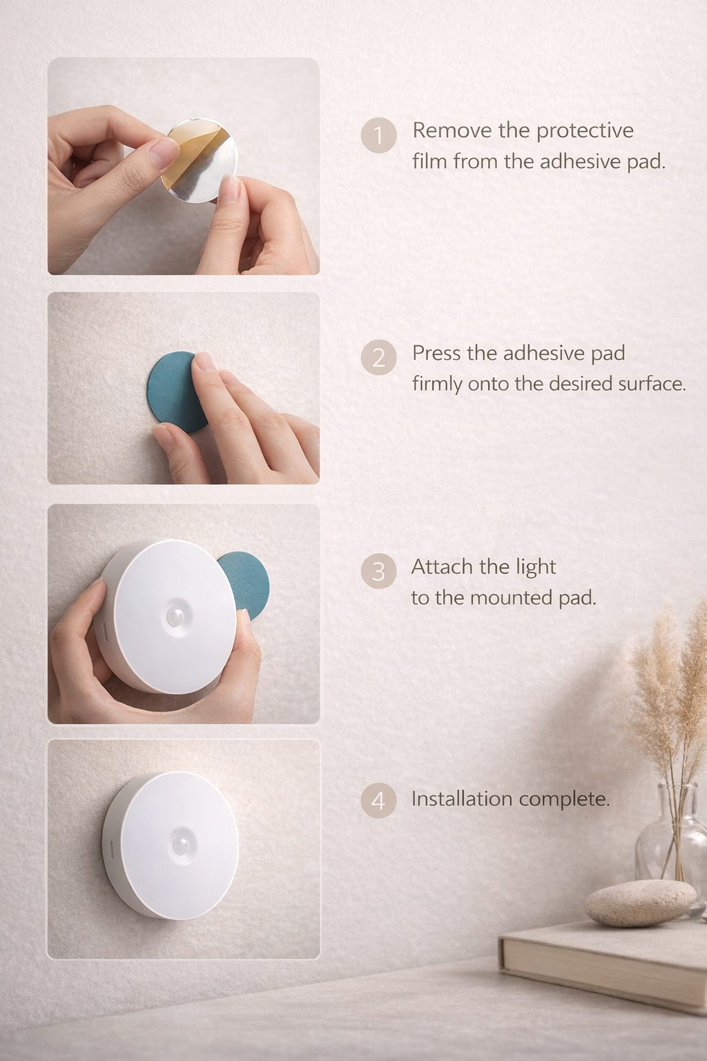 5 Motion Sensor LED Warm Light