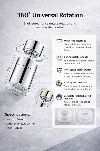 360° Adjustable Faucet Splash Filter Adapter