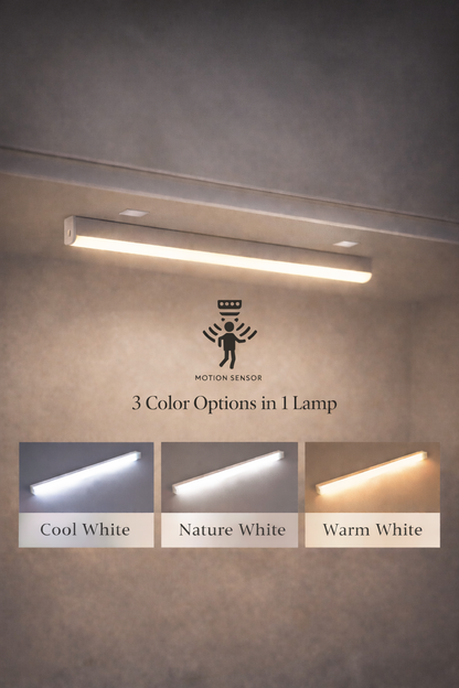 Motion Sensor LED Bar Light - 3 Colors in 1 Lamp