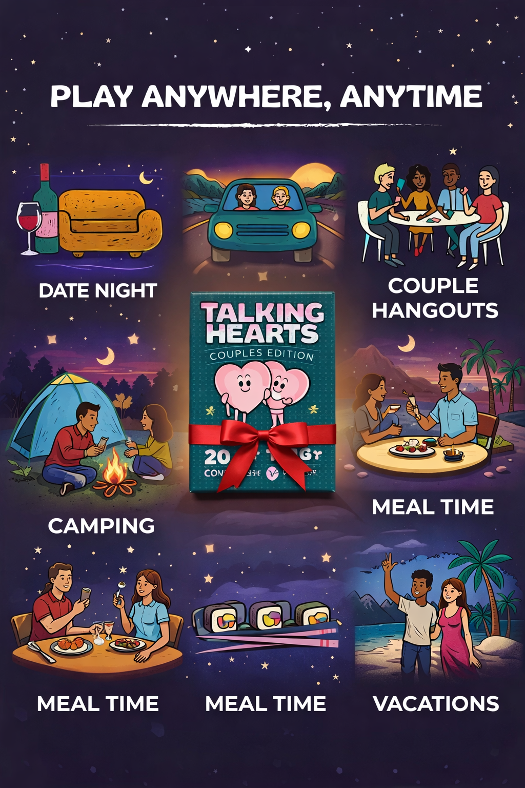 Talking Hearts – Couples Edition Card Game (200 Questions)