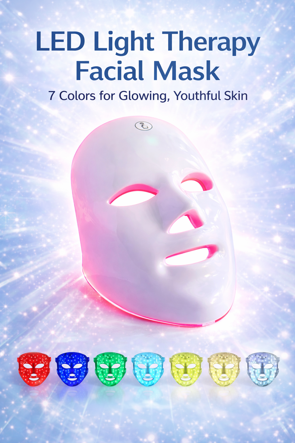 7-Color LED facial mask for skin renewal and glow