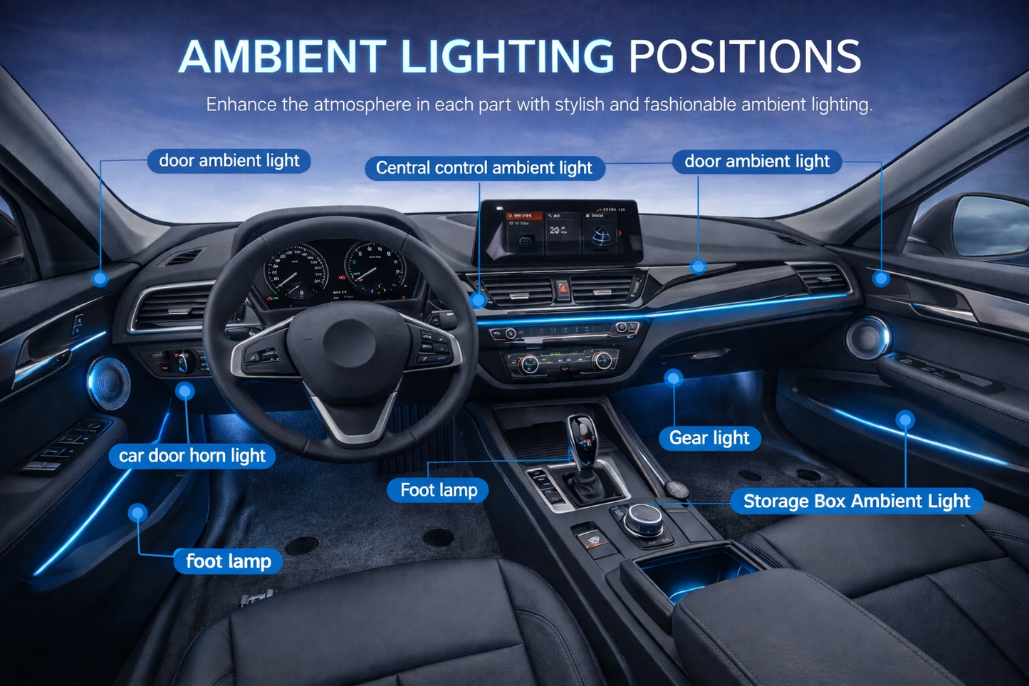 Full Interior Ambient Lights Kit With App