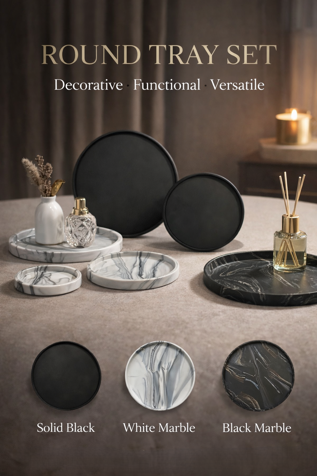 Round Decorative Tray (3PCS)