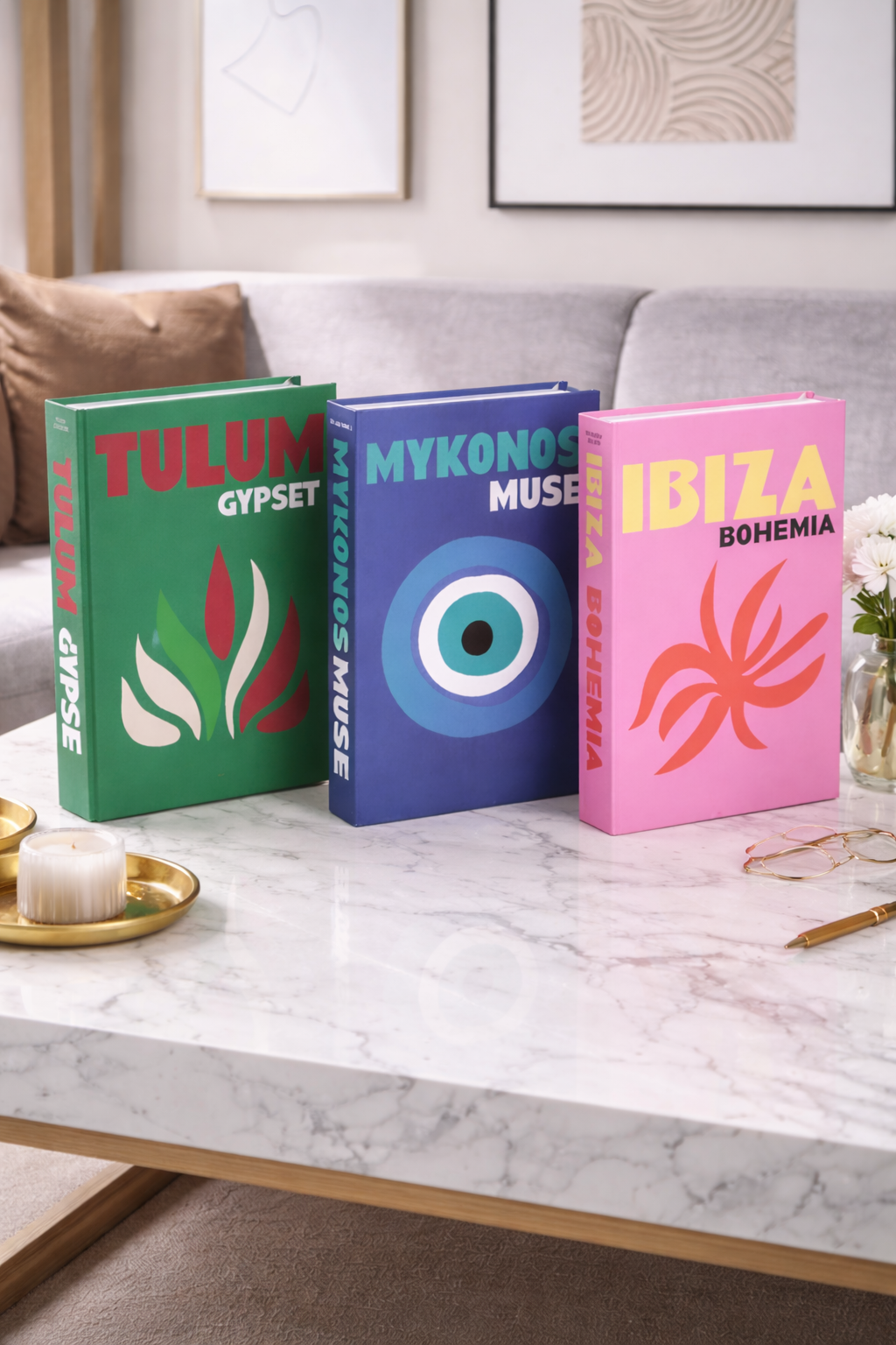 Set of 3 Foldable Designer Fake Books