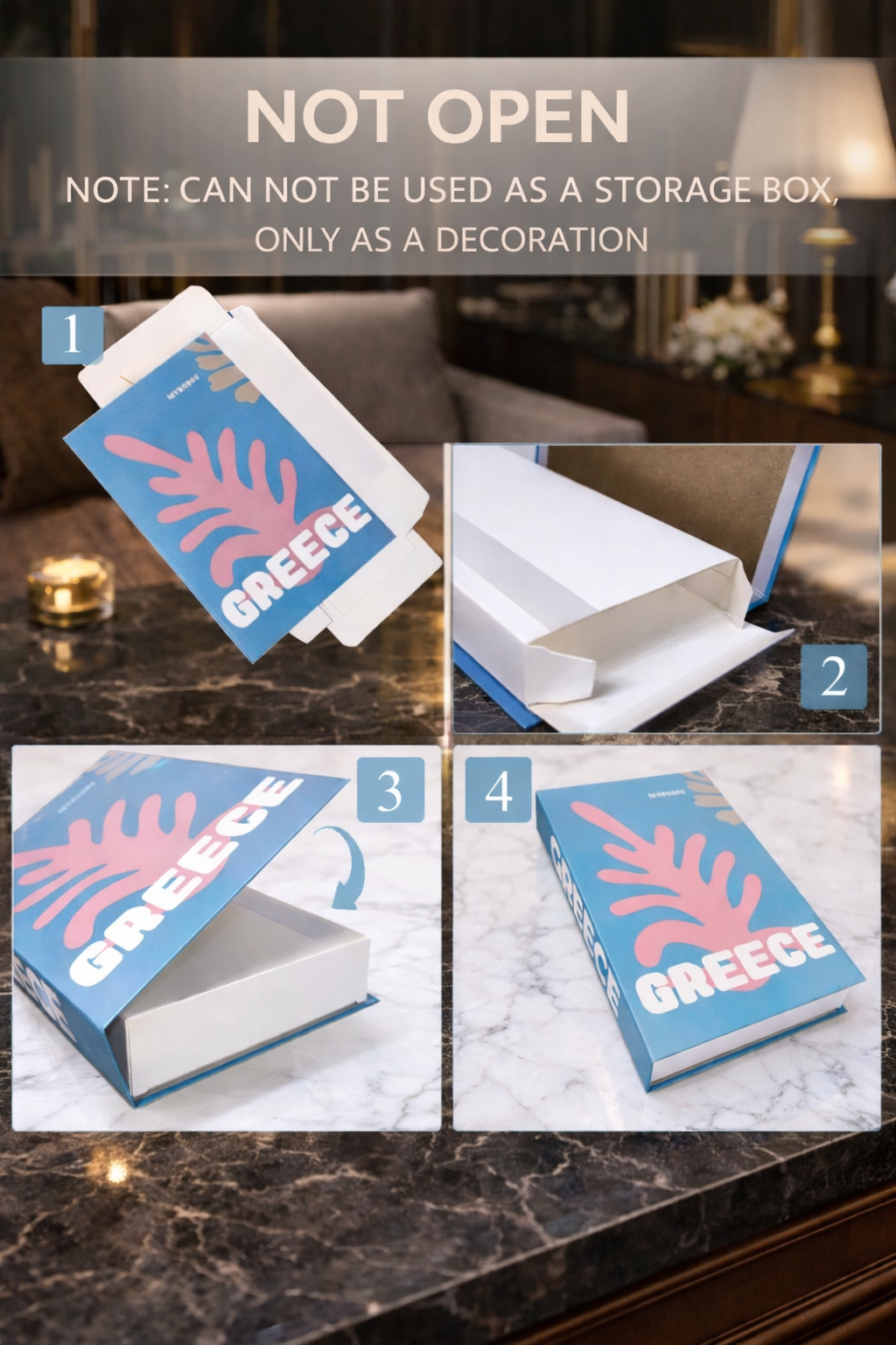 Set of 3 Foldable Designer Fake Books