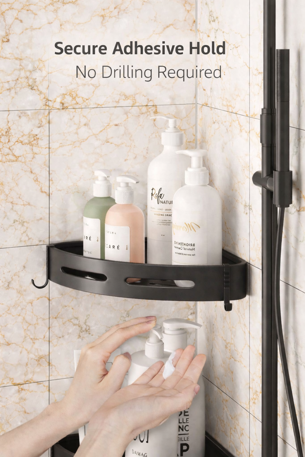 2PCS Luxury Wall-Mounted Shower Shelf