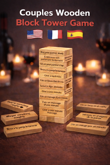 Couples Wooden Block Tower Game